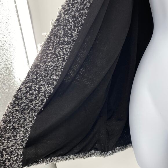 H&M Black Silver Sequin Oversize Textured Long Sleeve Open Front Lined Jacket M - Picture 5 of 13